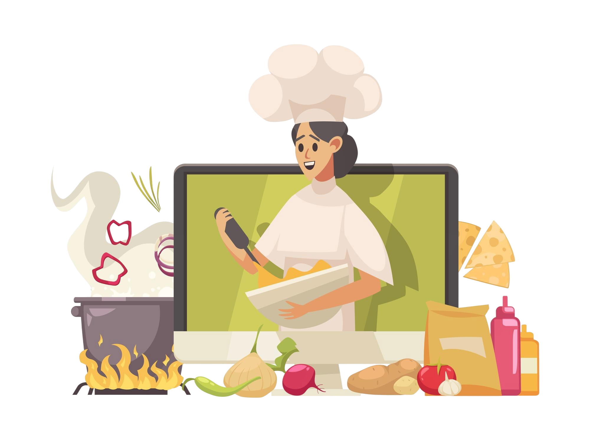 Chef profesional de catering gestionando eventos con software de control de costes